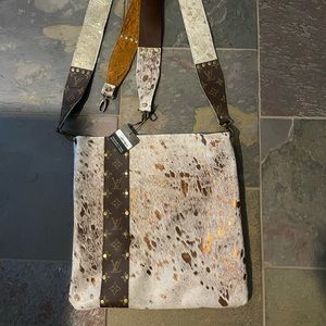 Authentic cowhide crossbody